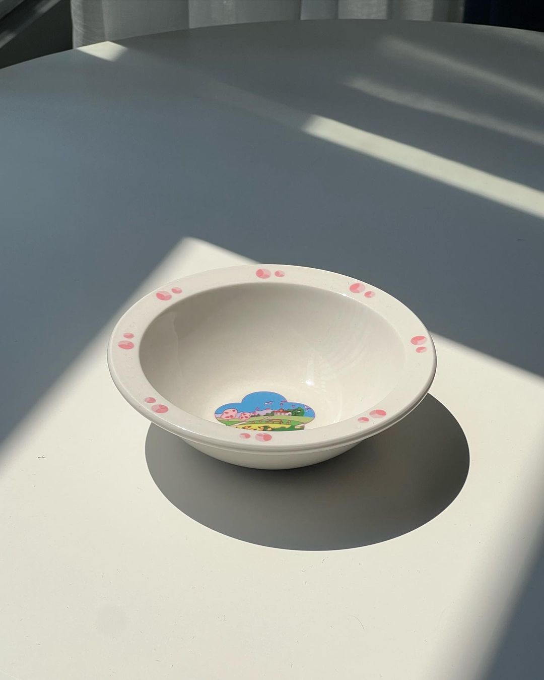 Tô Sứ Trẻ Em/Tráng Miệng Họa Tiết Đồng Quê & Chấm Hồng Ngọt Ngào