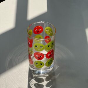 Ly Thủy Tinh Hoạt Hình Họa Tiết Trái Cây/Khuôn Mặt Biểu Cảm Vui Nhộn