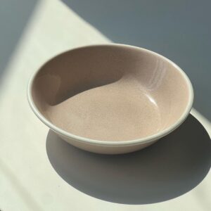 Dĩa Sứ Sâu Lòng Màu Hồng Đất Men Nứt/Men Đốm