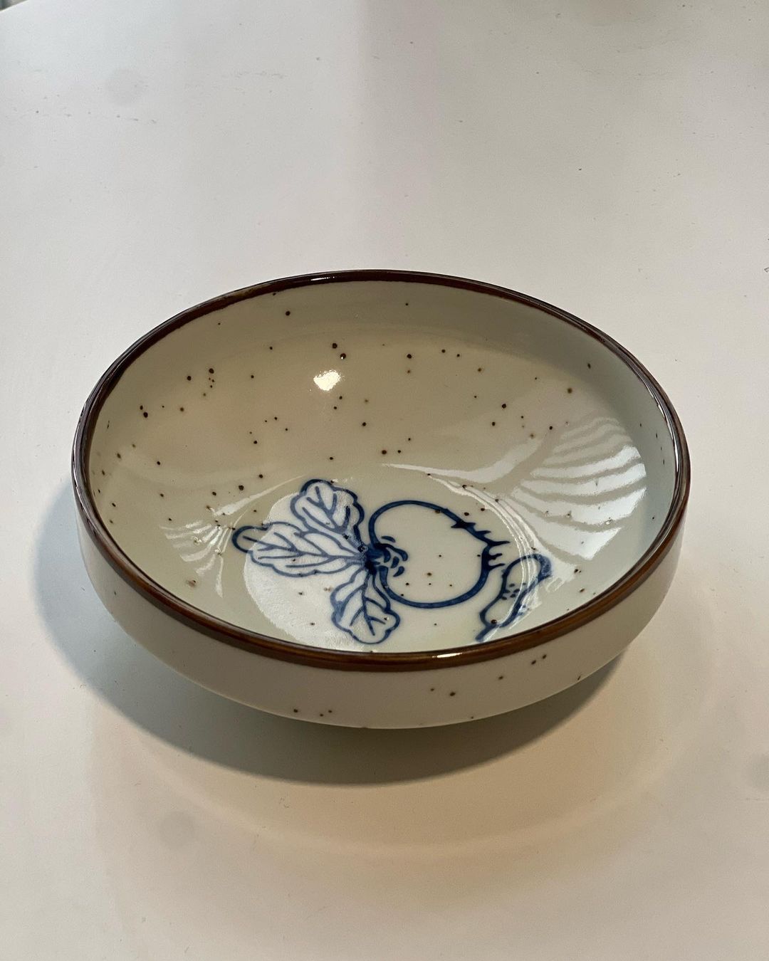 Tô Sứ/Gốm Phong Cách Rustic Họa Tiết Rau Củ Xanh Coban